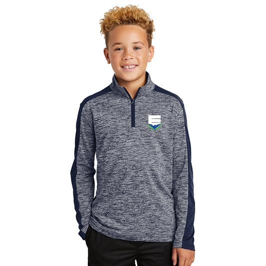Youth PosiCharge ® Electric Heather Colorblock 1/4-Zip Pullover