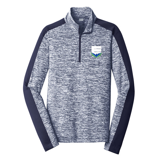 Adult PosiCharge® Electric Heather Colorblock 1/4-Zip Pullover